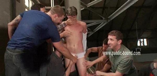  Shy and gay man gets tied to a pole against his will and is forcefully stripped